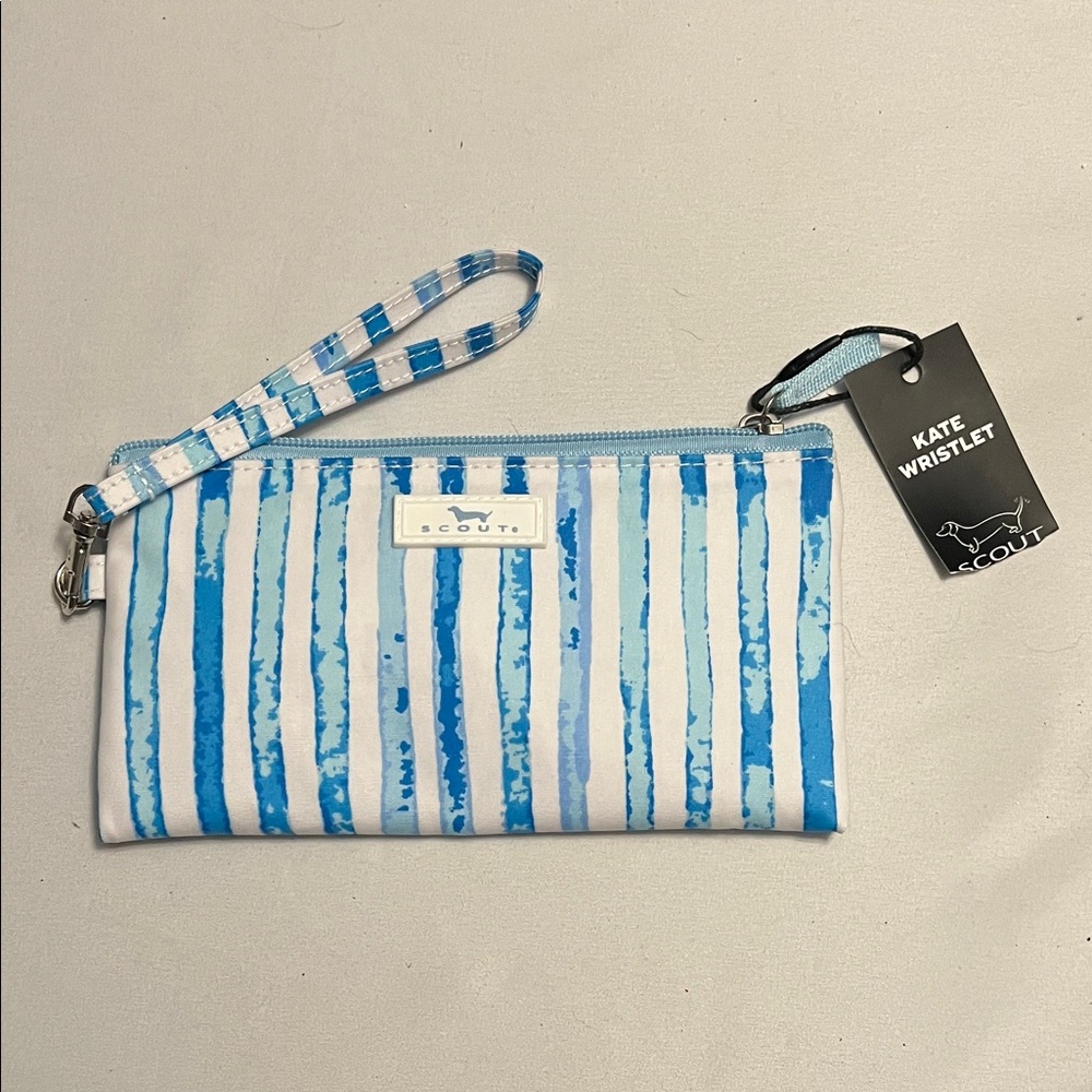 Scout Vibrant Blue and White Wristlet